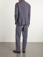 Barena - Unstructured Double-Breasted Linen-Blend Suit Jacket - Gray