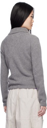 The Elder Statesman Gray Fitted Polo