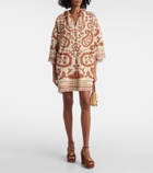 Zimmermann Wylie Hooded printed cotton terry beach dress