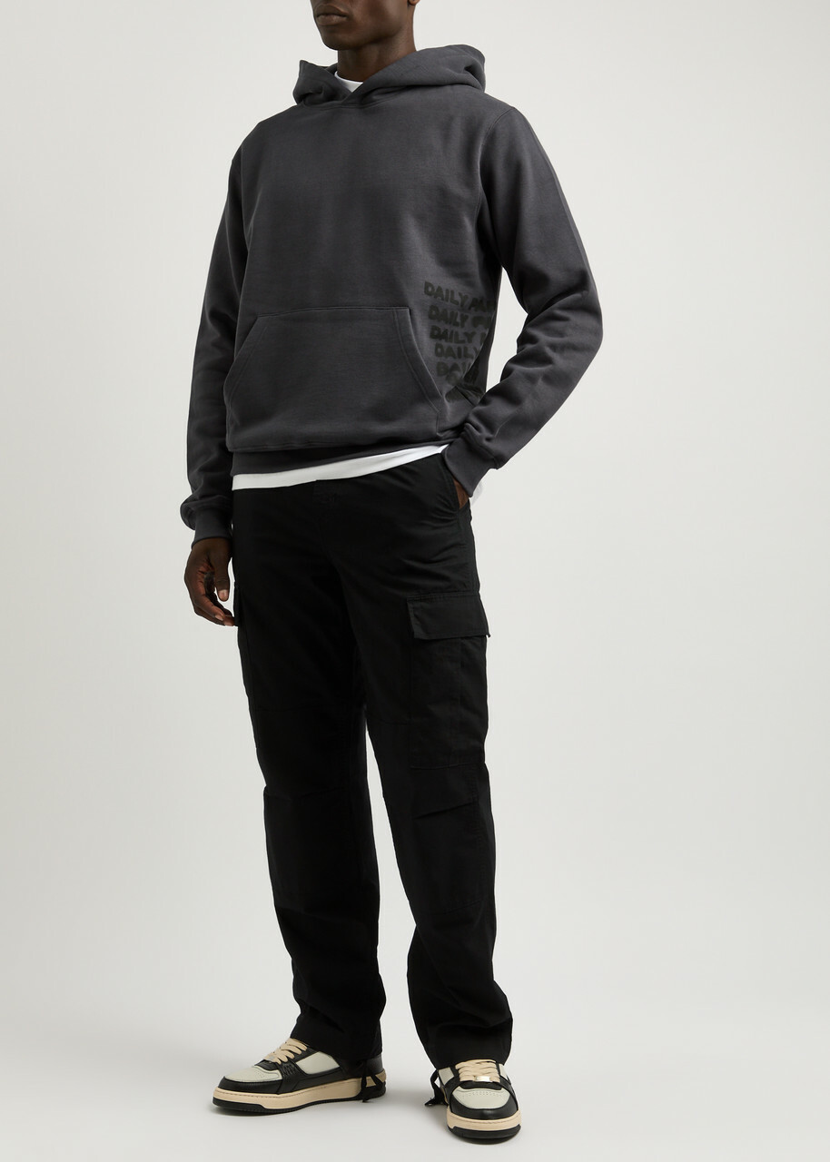 Daily Paper Overload Hooded Cotton Sweatshirt Black