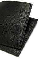 Polo Ralph Lauren Logo Saffiano Leather Wallet - Black - One Size