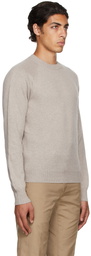 TOM FORD Beige Cashmere Crewneck Sweater