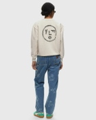 ølåf Scribble Face Crew Neck Beige Sweatshirts