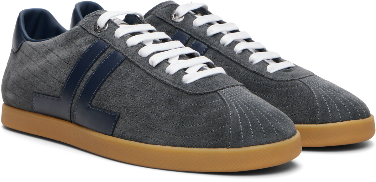 Lanvin Gray Glen Full Leather Sneakers