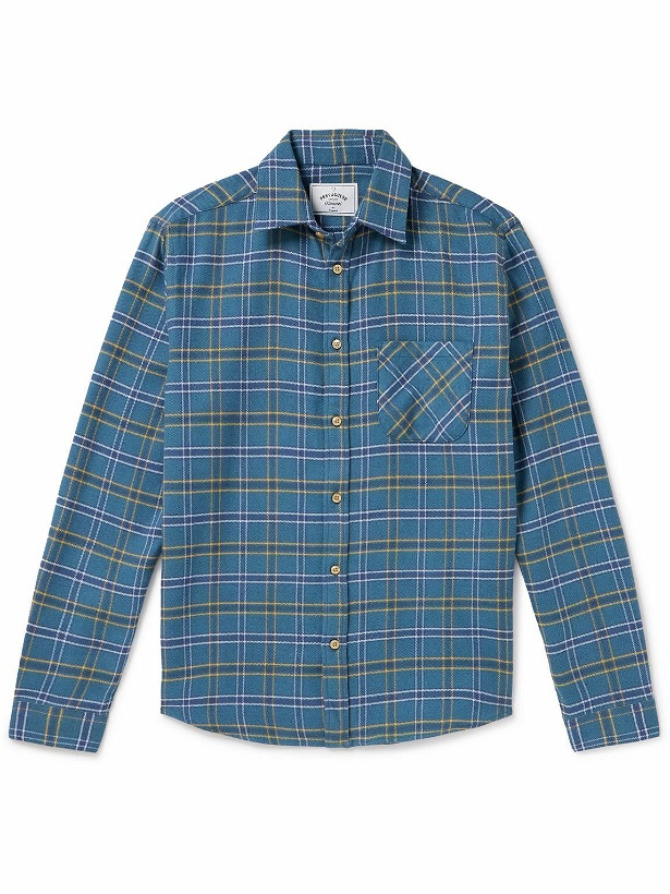 Photo: Portuguese Flannel - Checked Cotton-Flannel Shirt - Blue