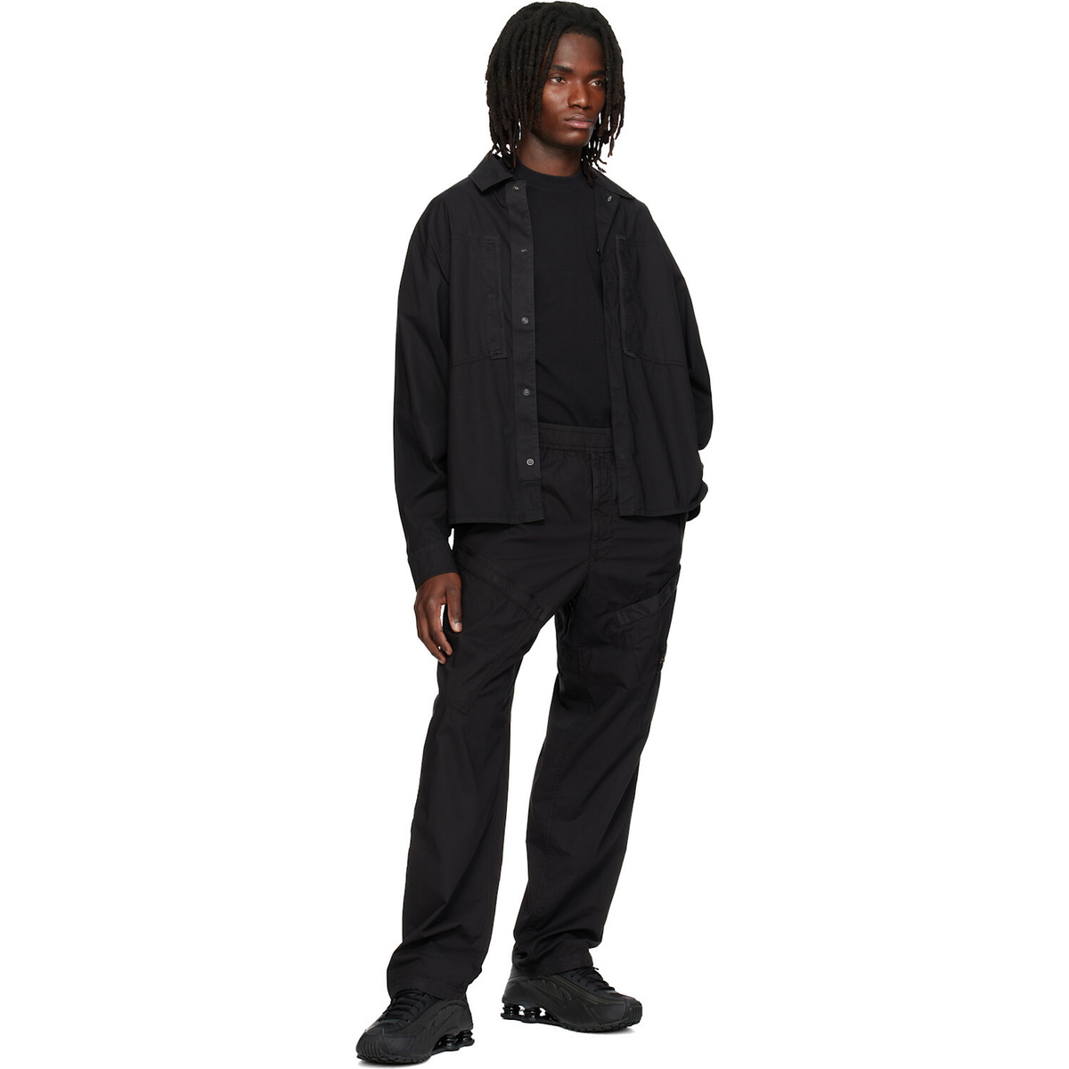 Stone Island Black 1200005 Stretch Cotton Tela 'PARACADUTE' Shirt