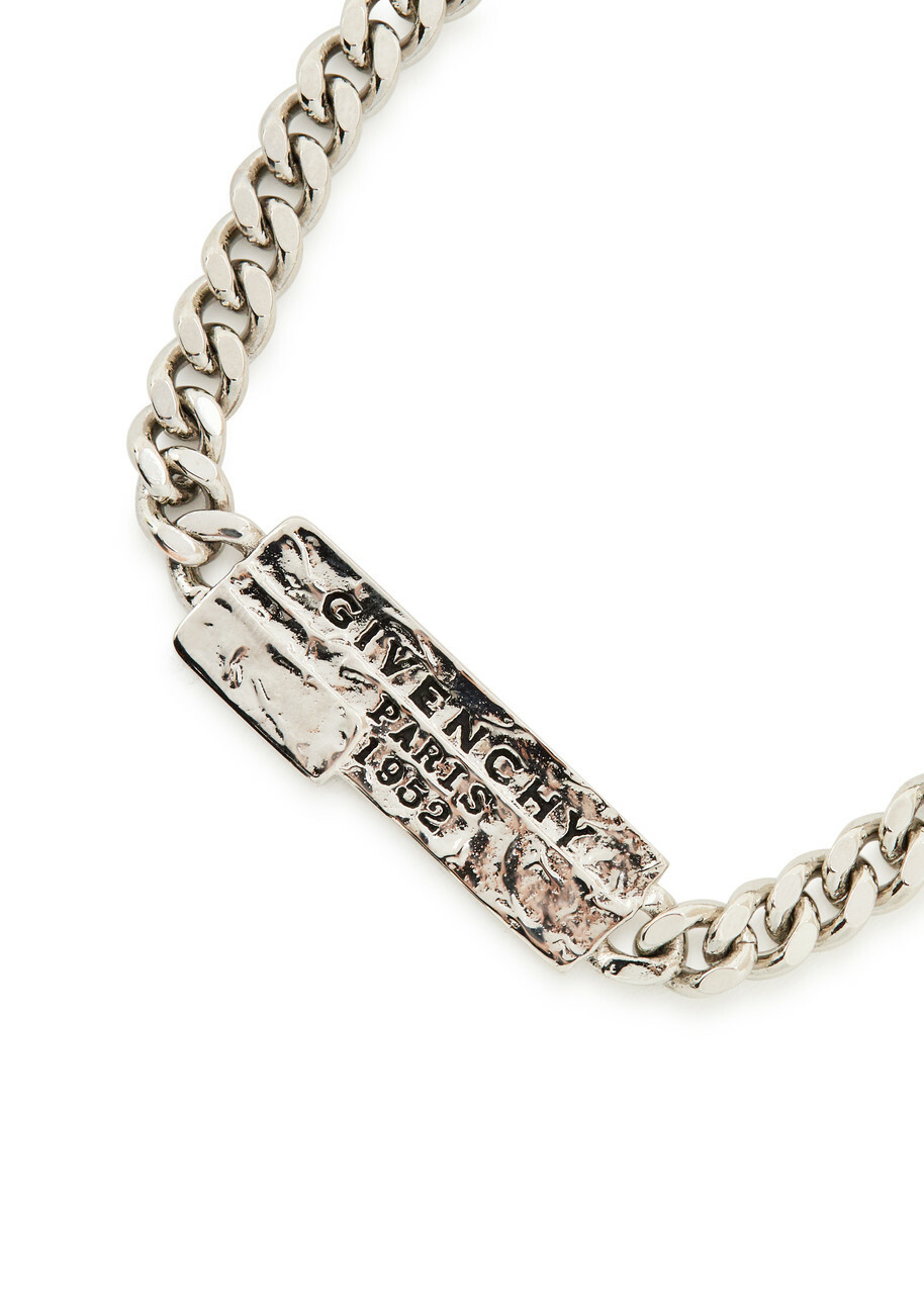 Givenchy Tape Designer-engraved Chain Bracelet - Silver - One Size