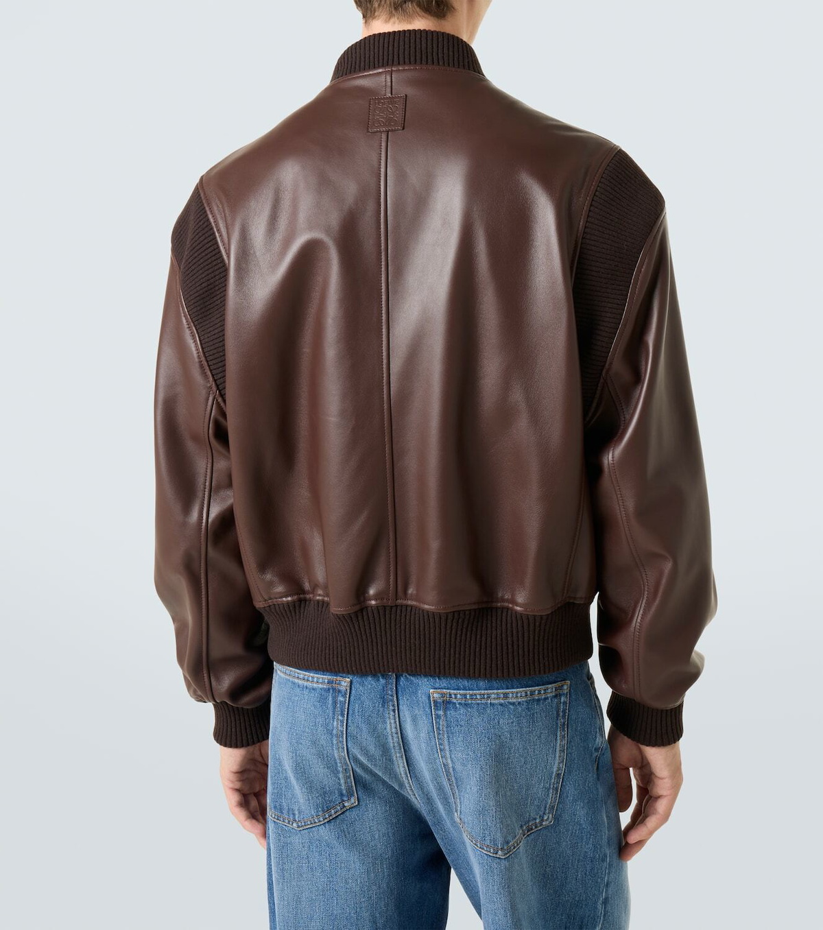 Loewe Anagram leather bomber jacket