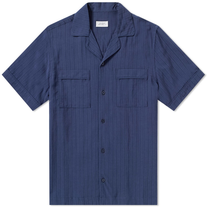 Photo: Saturdays NYC Short Sleeve Cameron Dobby Shirt Midnight