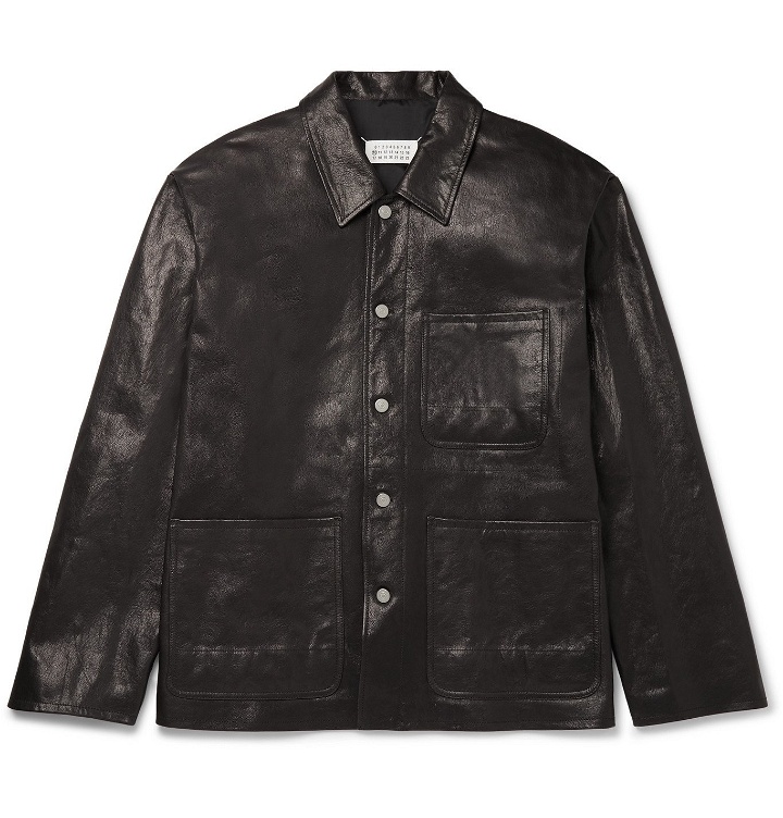 Photo: Maison Margiela - Full-Grain Leather Jacket - Black