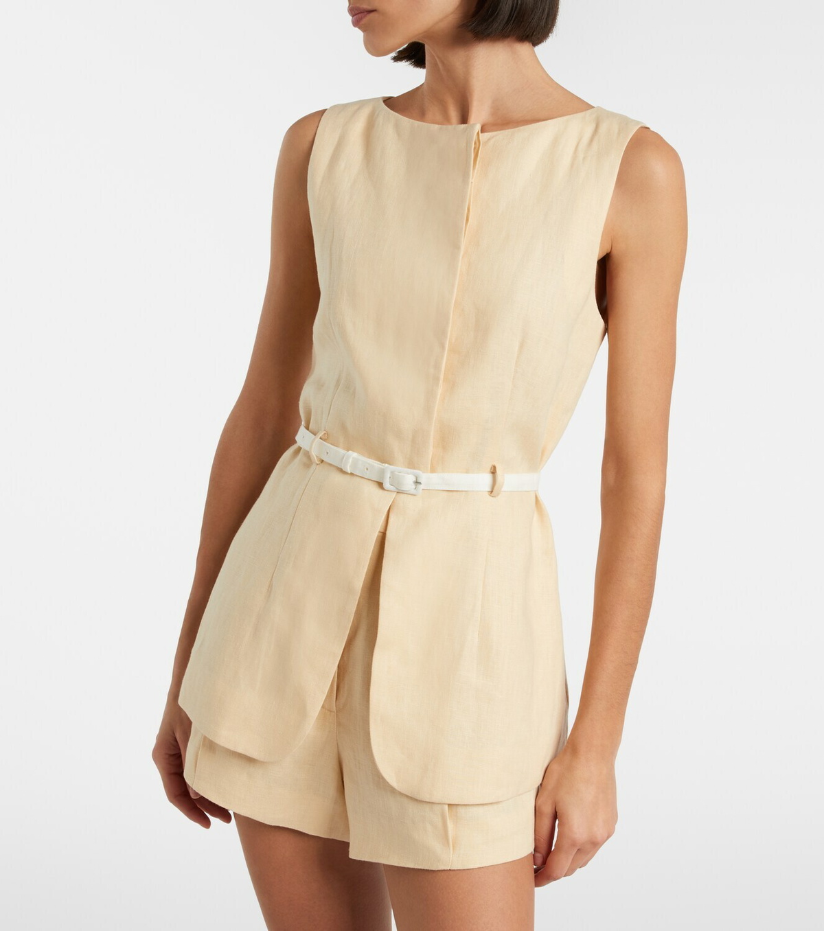 Posse Pamela belted linen vest