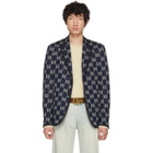 Gucci Blue All Over GG Blazer