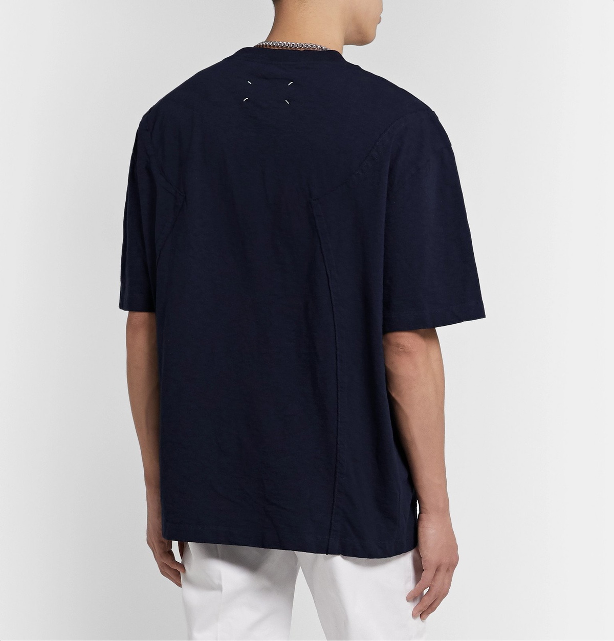 Tシャツ・カットソー maison margiela 'Western patchwork' T-shirt Maison Margiela - Patchwork Cotton-Jersey T-Shirt - Blue
