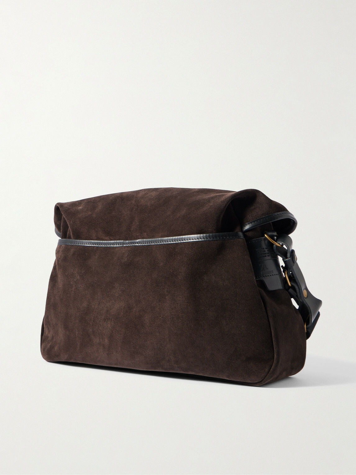 Bleu de Chauffe - Fisherman's Musette Leather-Trimmed Suede Messenger Bag - Brown