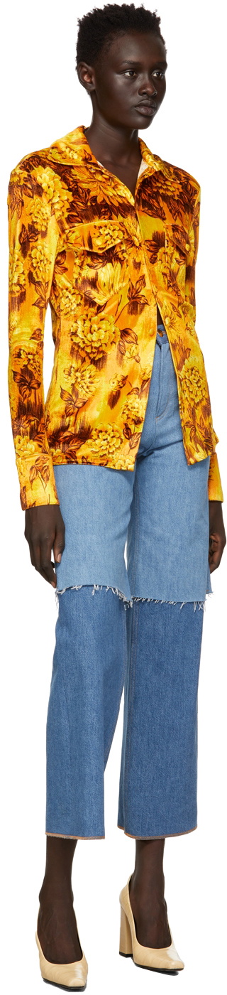 Kwaidan Editions Yellow Printed Velour Shirt