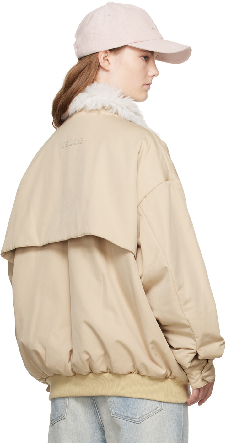 We11done Beige Harrington Bomber Jacket