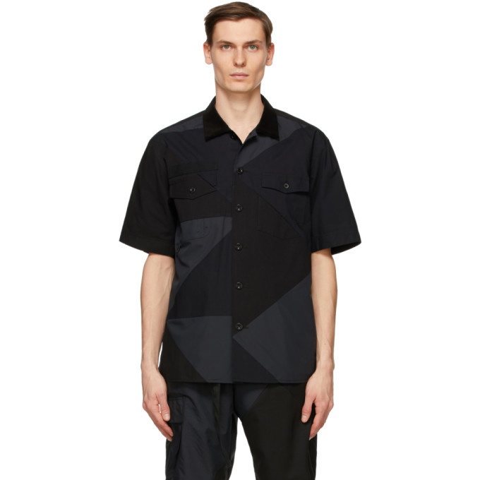 Photo: Sacai Black Hank Willis Thomas Edition Solid Mix Shirt