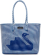 HARAGO Blue & White Upcycled Tote