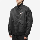 Fred Perry x Raf Simons Printed Flight Jacket in Black