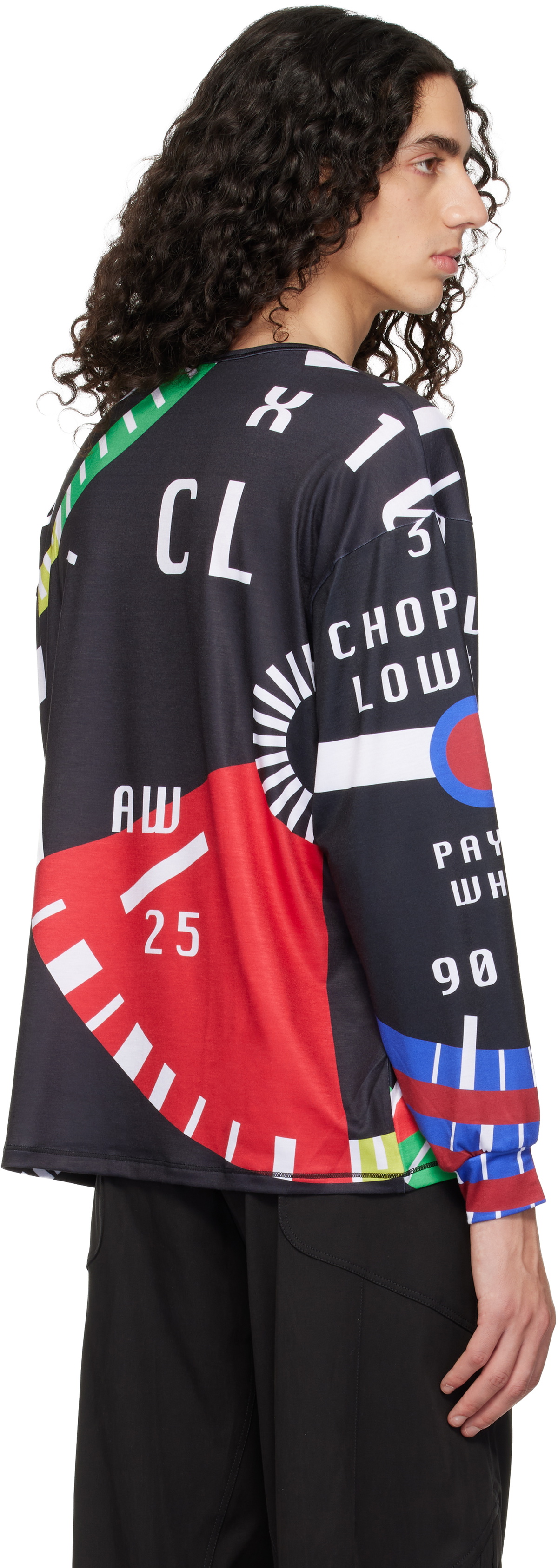Chopova Lowena Black CL Speedometer Oversized Jersey T-shirt