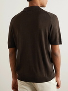 NN07 - Thor Wool-Blend Polo Shirt - Brown