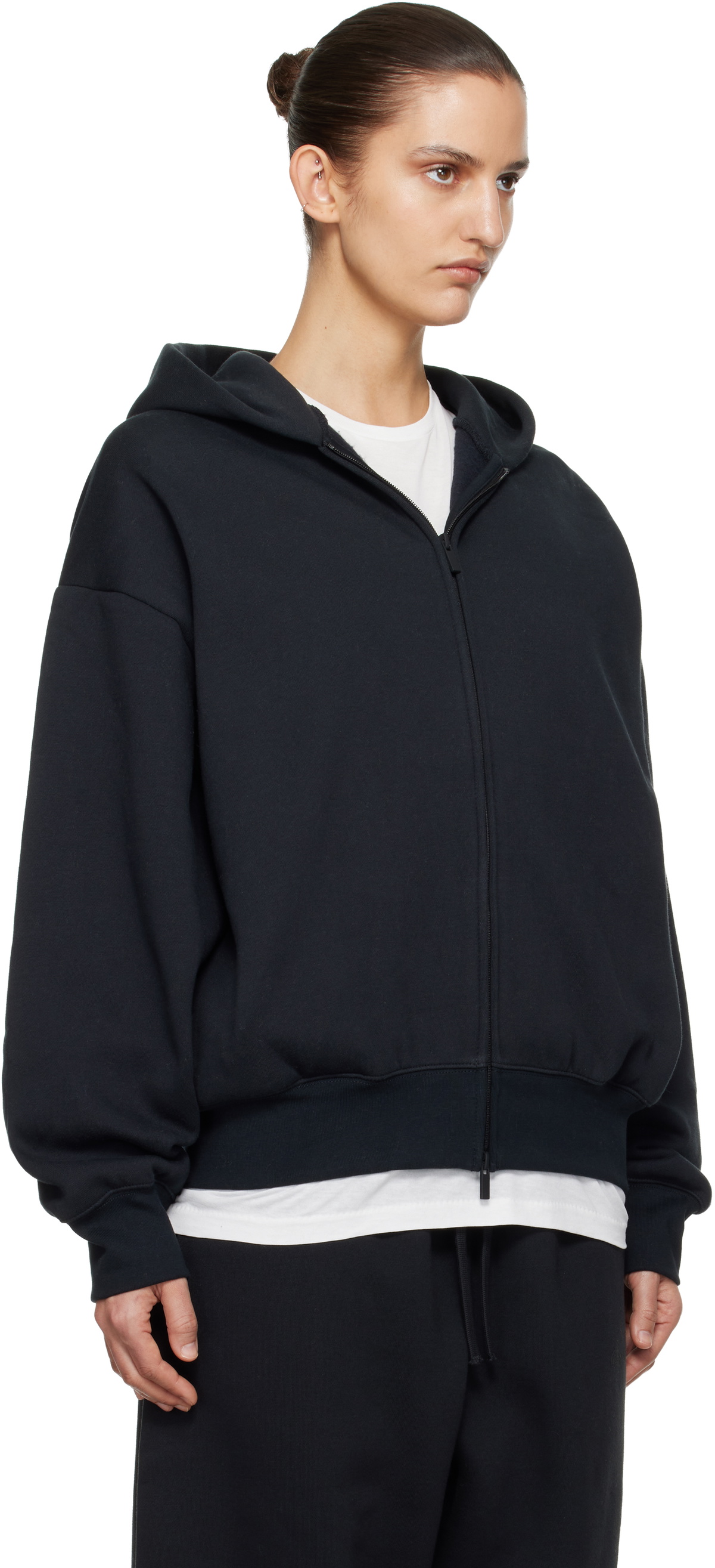 Fear of God ESSENTIALS Black Classic Zip-Up Hoodie