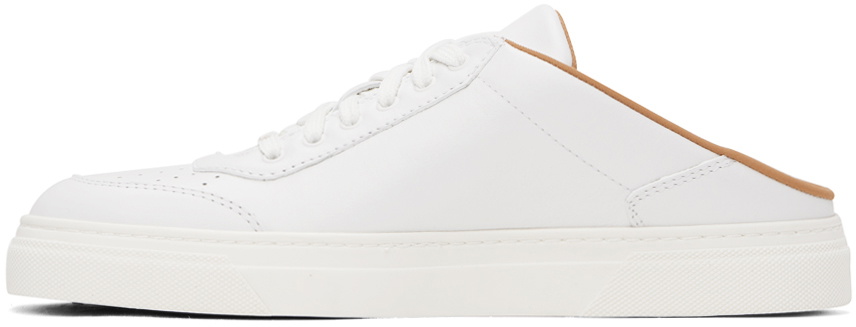 Max Mara White Leather Slide Mule Sneakers
