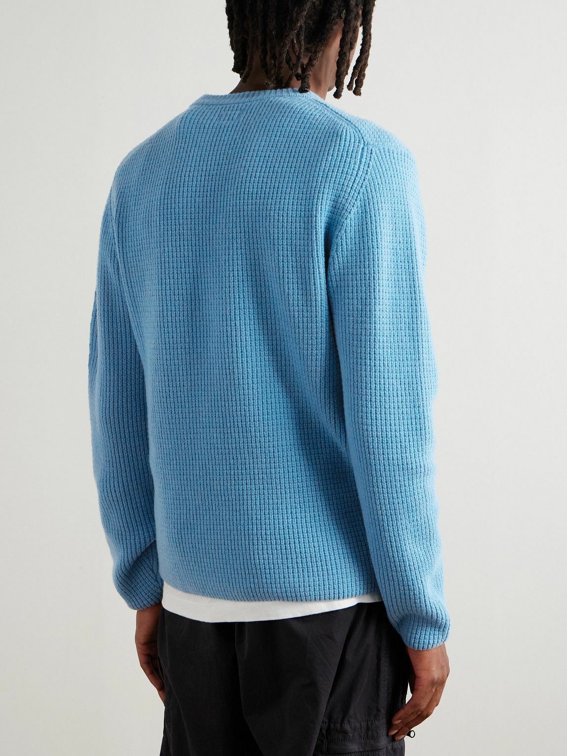 C.P. Company - Logo-Appliquéd Waffle-Knit Wool-Blend Sweater