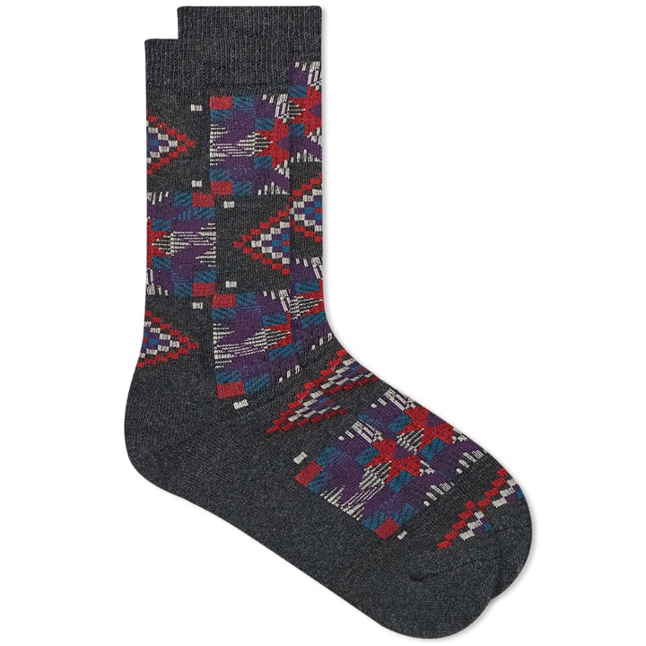 Photo: Anonymous Ism American Quilt Pile Crew Sock in Charcoal