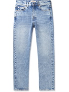 Valentino - Straight-Leg Logo-Detailed Distressed Denim Jeans - Blue