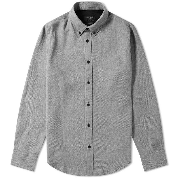 Photo: Rag & Bone Button Down Flannel Shirt Grey