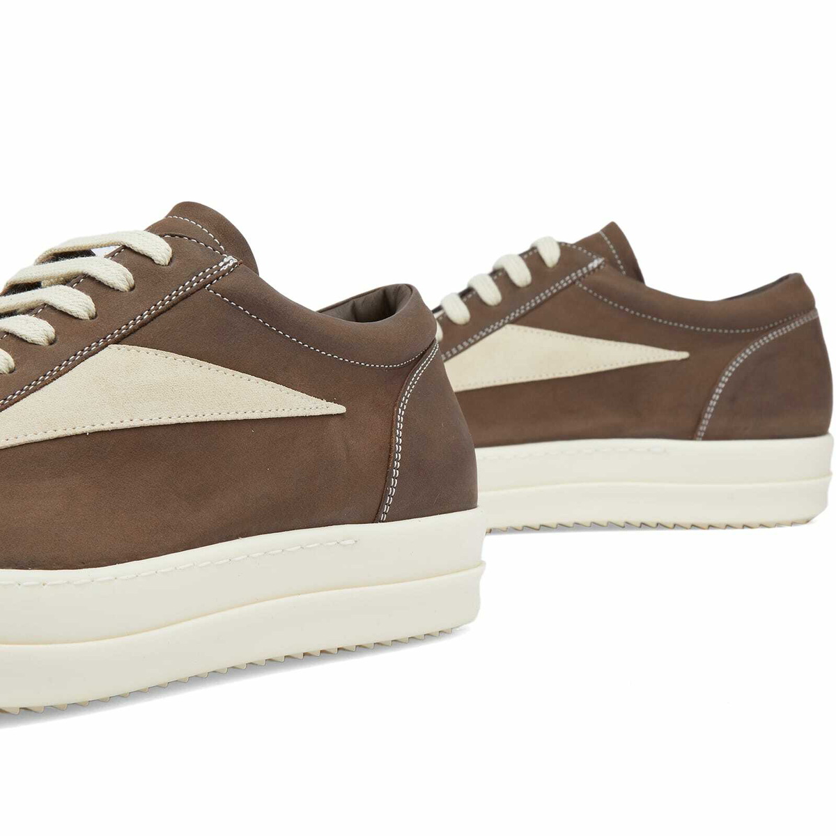 Rick Owens Men's Vintage Nubuck Sneakers in Fawn/Milk/Milk Rick Owens