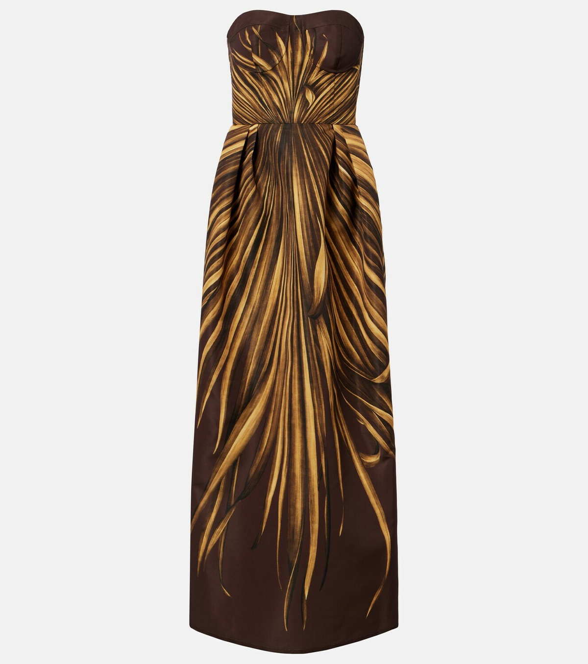 Oscar de la Renta Printed bustier gown