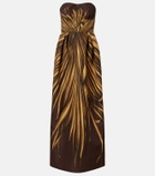 Oscar de la Renta Printed bustier gown