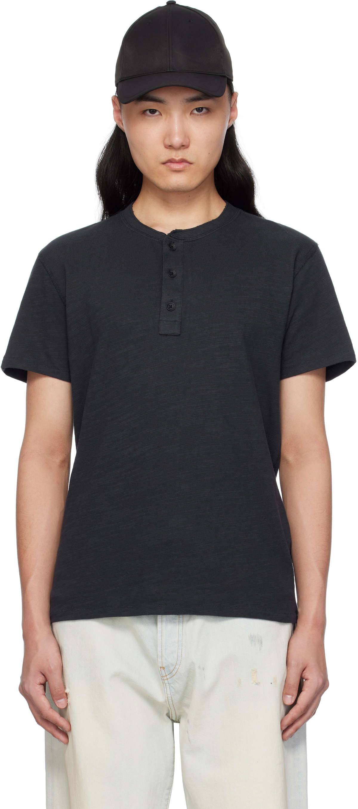 rag & bone Navy Classic Cotton Henley
