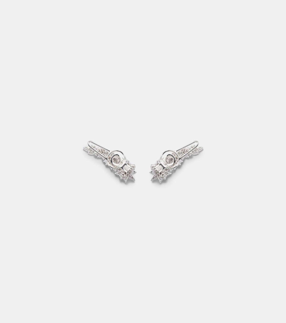 Yeprem Y-Not 18kt white gold clip-on earrings with diamonds