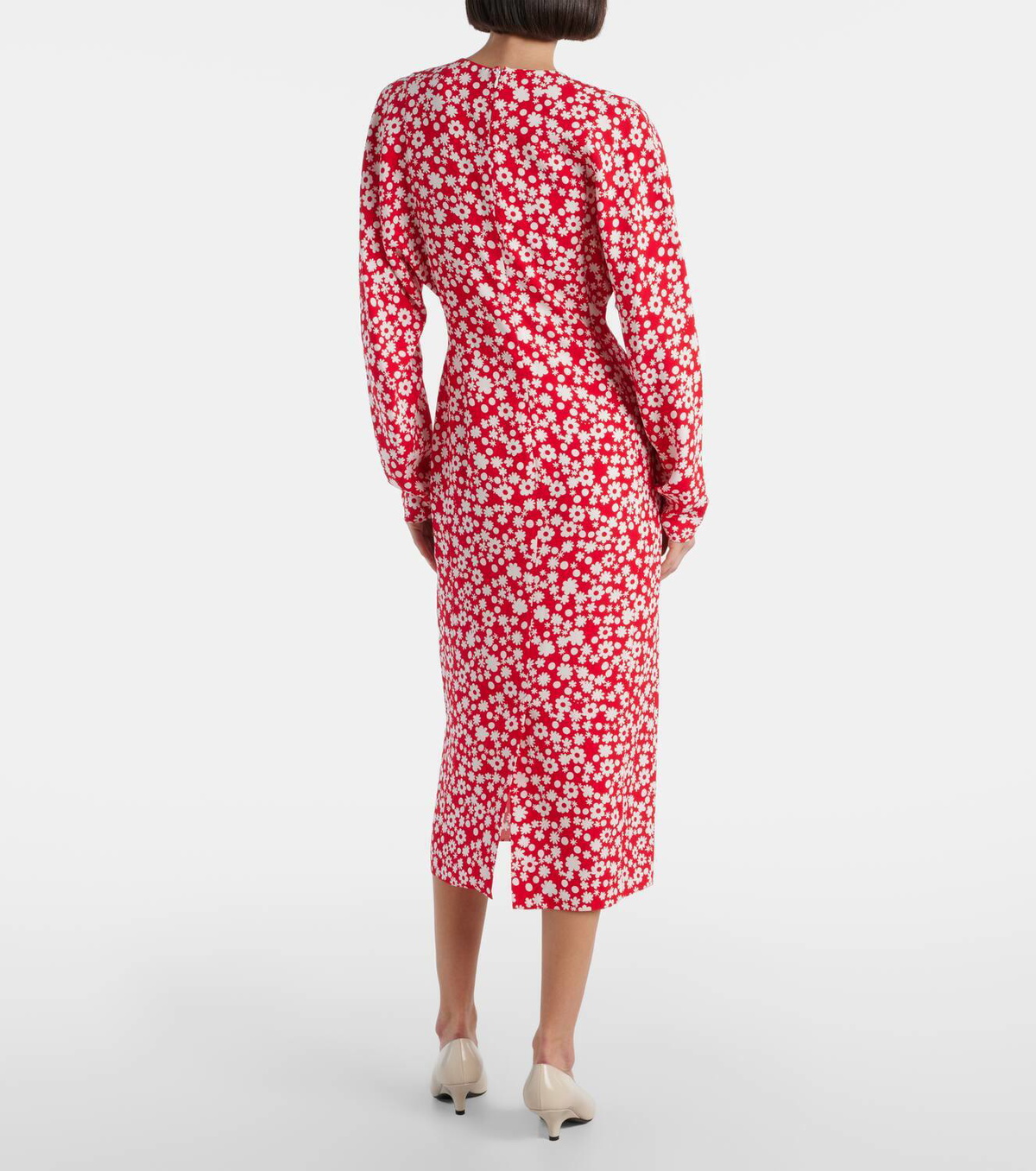 Marni Floral enver satin midi dress