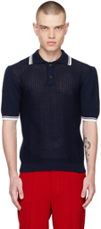 Ernest W. Baker Navy Two-Button Polo