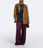 Dries Van Noten Checked embroidered cotton flannel shirt