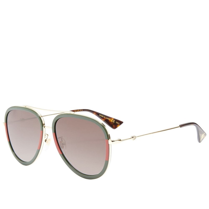 Photo: Gucci Sylvie Web Block Aviator Sunglasses