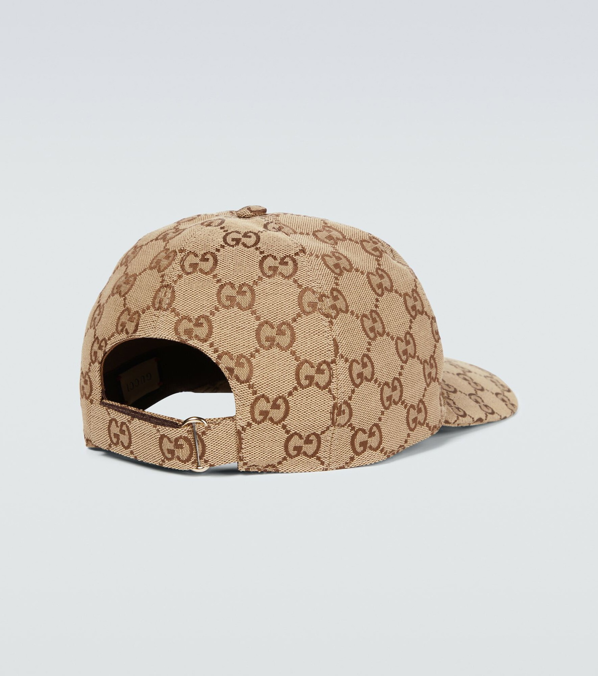 New Hat Baseball Cap Brown GG Canvas Gold and Tan Unisex Cap Gucci Original GG Canvas Baseball Hat Brown with Web Detail  main image 2