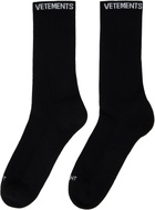 VETEMENTS Black 'VETEMENTS' Logo Socks