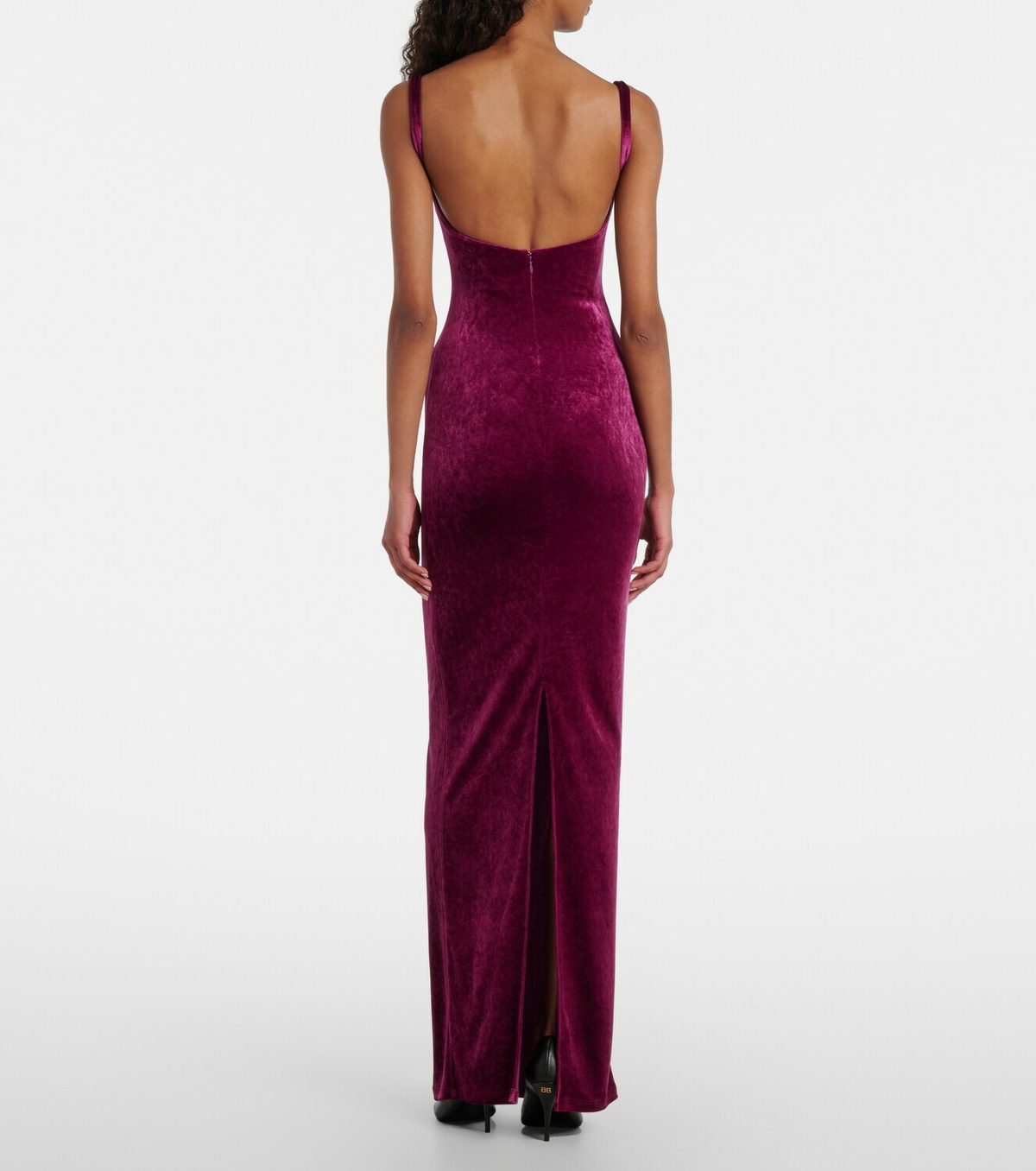 Balenciaga Open-back velvet gown