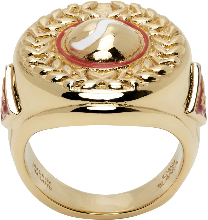 Casablanca Gold Sport Medallion Ring