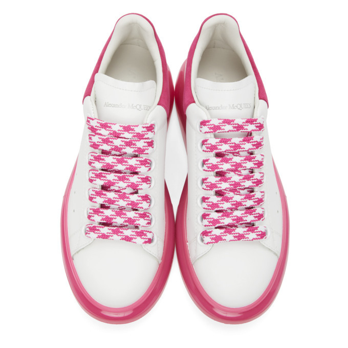 Alexander McQueen White and Pink Clear Sole Oversized Alexander McQueen White and Pink Clear Sole Oversized