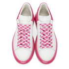 Alexander McQueen White and Pink Clear Sole Oversized Sneakers