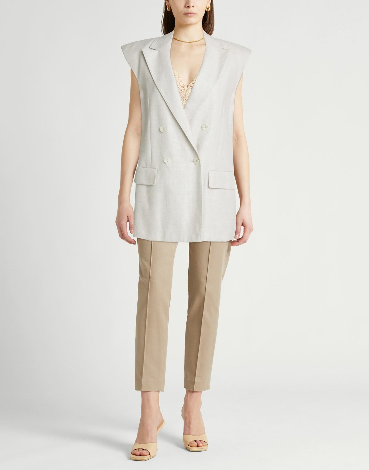 Agnona Womens Blazer Light in Grey