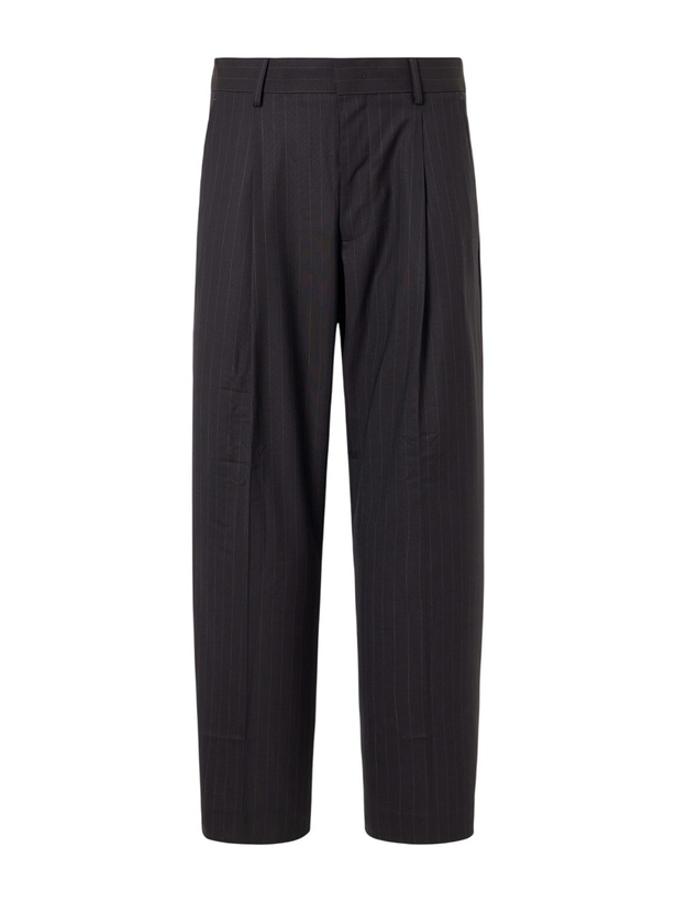 Photo: NN07 - Kay 10037 Straight-Leg Pleated Woven Trousers - Brown