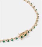 Stone and Strand Emerald Ace 14kt gold tennis bracelet with emeralds