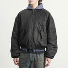 Balenciaga Men's Nylon Satin Bomber Jacket in Black